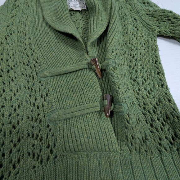 Old Navy Cardigan Sweater Green Long Sleeve Shawl Collar Womens Wool/Rabbit Hair - Picture 5 of 7